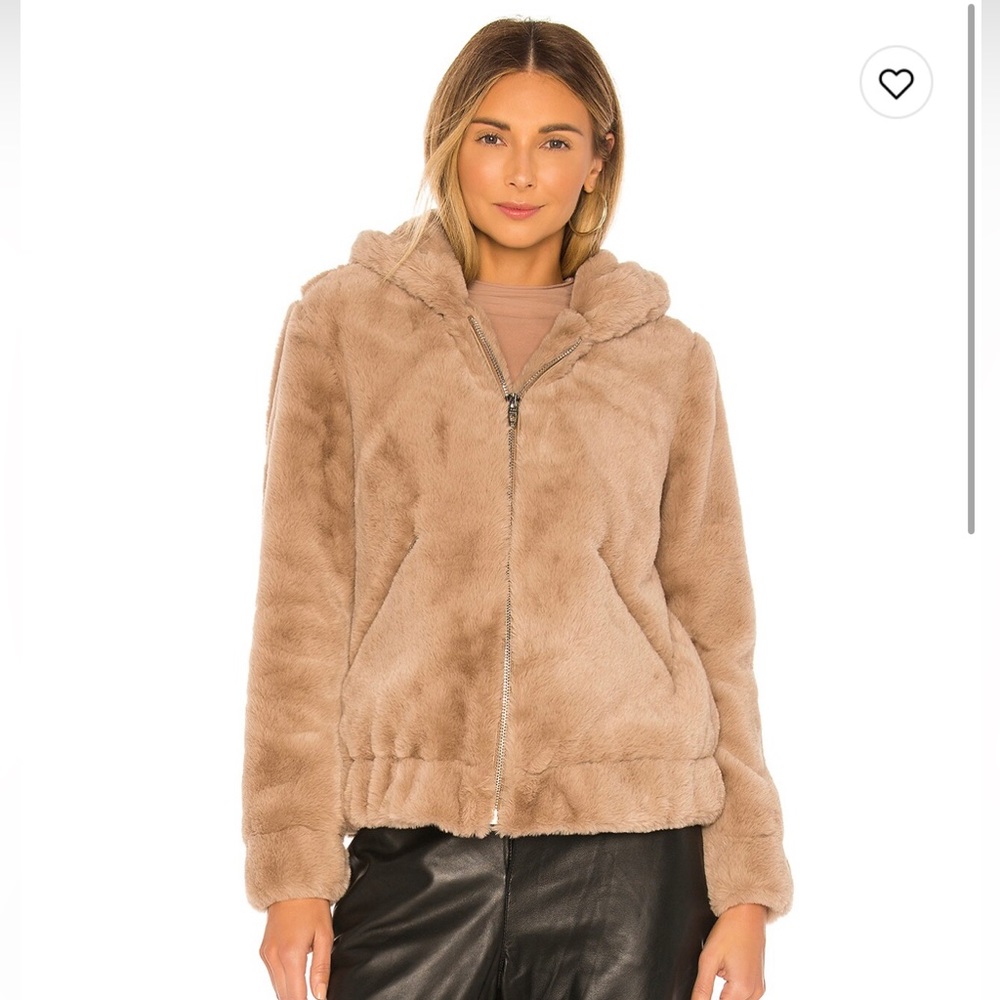 Blanknyc Faux Fur Bomber In Sand Stone